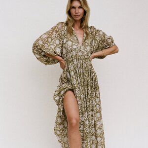 Daughters of India Kyra Maxi Dress ~ XL ~ Olive *Pristine Pre-owned Condition